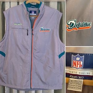 NFL Dolphins Fleece Lined Reebok Vest Jacket